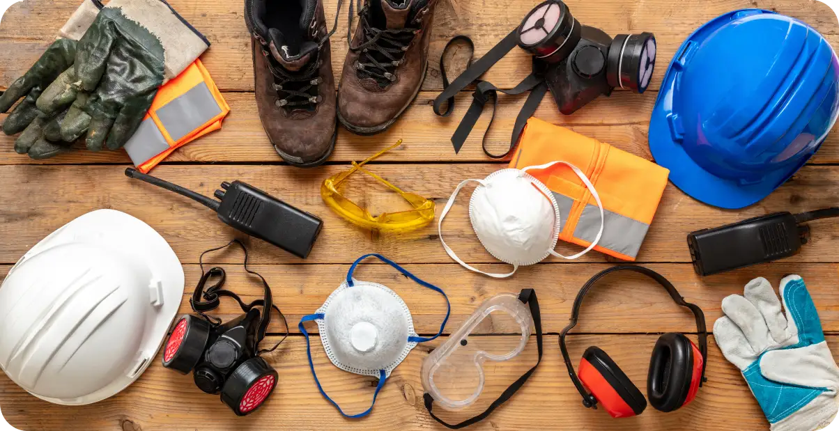 Variedade de equipamentos de proteção